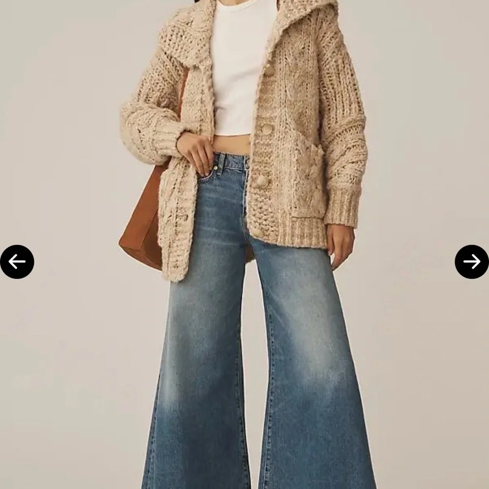 Pilcro Chunky Knit Cardigan in Cream - Picture 2 of 6
